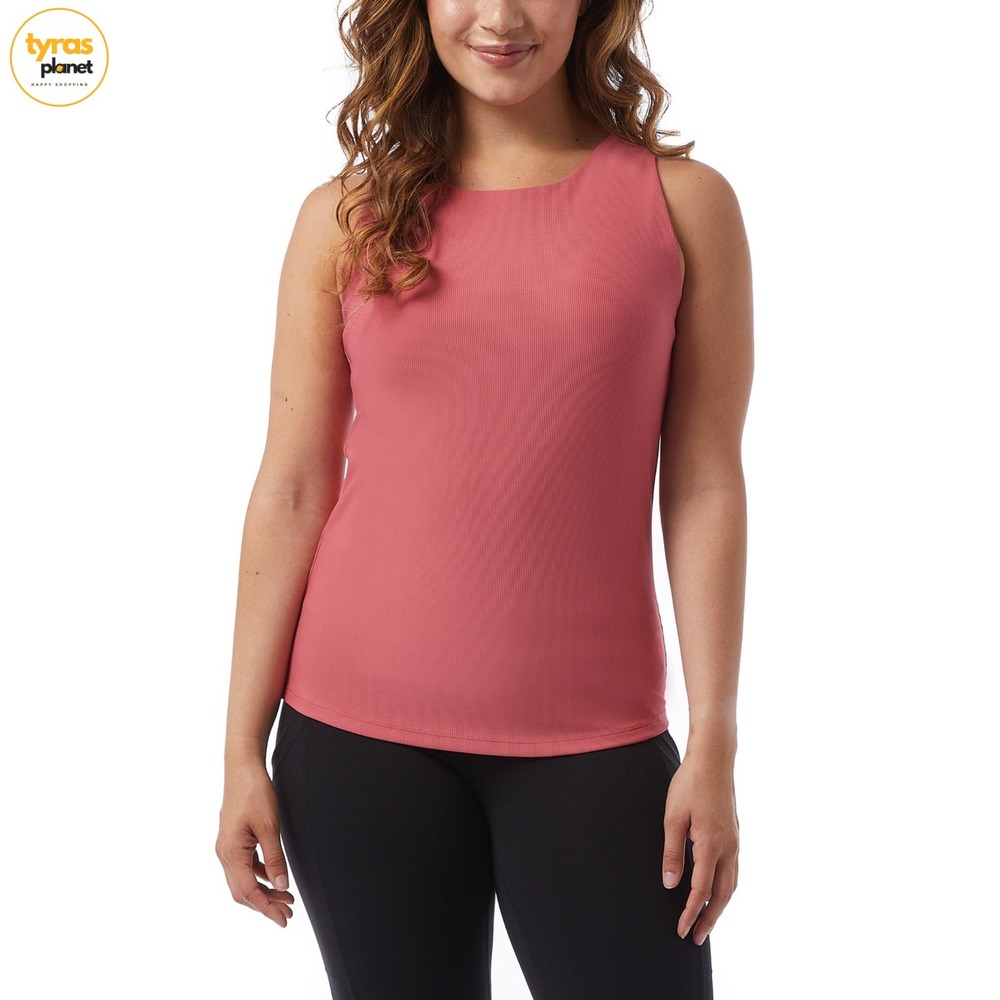 32 Degrees Cool Women's Ribbed Fitted Bra Tank Top Slate Rose Size L